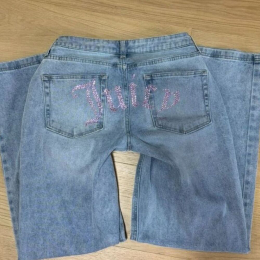 Juicy Couture Y2K Bling Booty Low Rise Wide Leg Jeans
